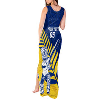Custom New Zealand Otago Cricket Tank Maxi Dress With Maori Pattern LT05 - Polynesian Pride