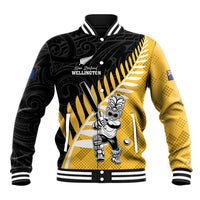 Custom New Zealand Wellington Cricket Baseball Jacket With Maori Pattern LT05 Unisex Yellow - Polynesian Pride