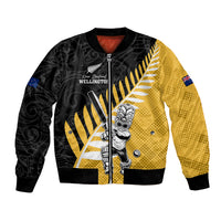 Custom New Zealand Wellington Cricket Bomber Jacket With Maori Pattern LT05 Unisex Yellow - Polynesian Pride