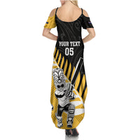 Custom New Zealand Wellington Cricket Summer Maxi Dress With Maori Pattern LT05 - Polynesian Pride