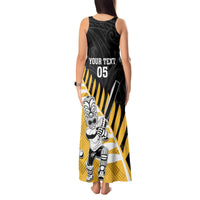 Custom New Zealand Wellington Cricket Tank Maxi Dress With Maori Pattern LT05 - Polynesian Pride