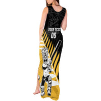 Custom New Zealand Wellington Cricket Tank Maxi Dress With Maori Pattern LT05 - Polynesian Pride