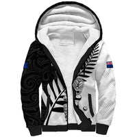 Custom New Zealand Cricket Sherpa Hoodie With Maori Pattern LT05 Unisex Black - Polynesian Pride