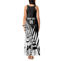 Custom New Zealand Cricket Tank Maxi Dress With Maori Pattern LT05 - Polynesian Pride