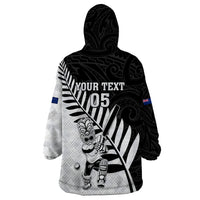 Custom New Zealand Cricket Wearable Blanket Hoodie With Maori Pattern LT05 - Polynesian Pride