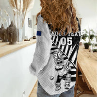Custom New Zealand Cricket Women Casual Shirt With Maori Pattern LT05 - Polynesian Pride