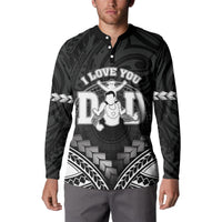 Personalised Happy Father's Day Button Sweatshirt I Love You Dad Polynesian Style LT05 - Polynesian Pride