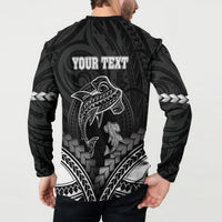 Personalised Happy Father's Day Button Sweatshirt I Love You Dad Polynesian Style LT05 - Polynesian Pride
