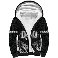 Personalised Happy Father's Day Sherpa Hoodie I Love You Dad Polynesian Style LT05 Unisex Black - Polynesian Pride