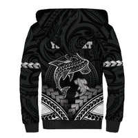 Personalised Happy Father's Day Sherpa Hoodie I Love You Dad Polynesian Style LT05 - Polynesian Pride