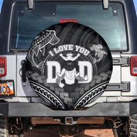 Happy Father's Day Spare Tire Cover I Love You Dad Polynesian Style LT05 Black - Polynesian Pride