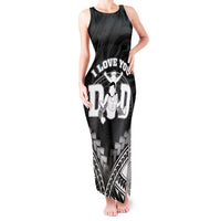 Personalised Happy Father's Day Tank Maxi Dress I Love You Dad Polynesian Style LT05 Women Black - Polynesian Pride