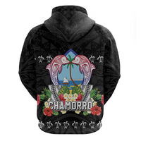 Guam Chamorro Hoodie Tribal Latte Stone With Dolphins Black