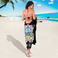 Guam Chamorro Sarong Tribal Latte Stone With Dolphins Black