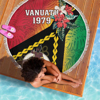 Happy Vanuatu Constitution Day Beach Blanket Flag Style With Sand Drawing Pattern LT05 - Polynesian Pride