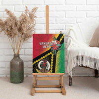 Happy Vanuatu Constitution Day Canvas Wall Art Flag Style With Sand Drawing Pattern LT05 - Polynesian Pride