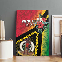 Happy Vanuatu Constitution Day Canvas Wall Art Flag Style With Sand Drawing Pattern LT05 - Polynesian Pride