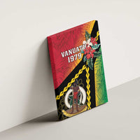Happy Vanuatu Constitution Day Canvas Wall Art Flag Style With Sand Drawing Pattern LT05 - Polynesian Pride