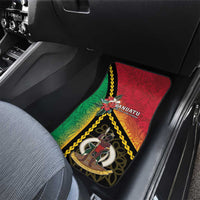 Happy Vanuatu Constitution Day Car Mats Flag Style With Sand Drawing Pattern LT05 - Polynesian Pride