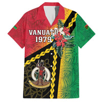 Happy Vanuatu Constitution Day Hawaiian Shirt Flag Style With Sand Drawing Pattern LT05 Red - Polynesian Pride