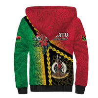 Happy Vanuatu Constitution Day Sherpa Hoodie Flag Style With Sand Drawing Pattern LT05 - Polynesian Pride