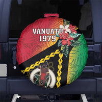 Happy Vanuatu Constitution Day Spare Tire Cover Flag Style With Sand Drawing Pattern LT05 - Polynesian Pride