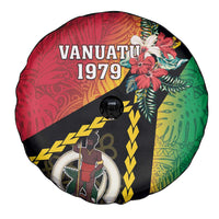 Happy Vanuatu Constitution Day Spare Tire Cover Flag Style With Sand Drawing Pattern LT05 - Polynesian Pride