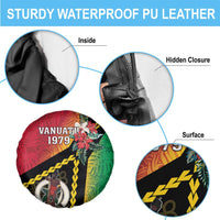 Happy Vanuatu Constitution Day Spare Tire Cover Flag Style With Sand Drawing Pattern LT05 - Polynesian Pride