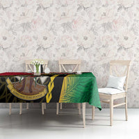 Happy Vanuatu Constitution Day Tablecloth Flag Style With Sand Drawing Pattern LT05 - Polynesian Pride