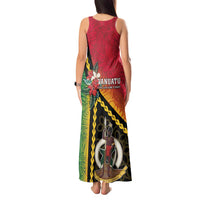 Happy Vanuatu Constitution Day Tank Maxi Dress Flag Style With Sand Drawing Pattern LT05 - Polynesian Pride