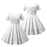 Tokelau White Sunday Family Matching Long Sleeve Bodycon Dress and Hawaiian Shirt Elegant Hibiscus Polynesian Tribal Pattern LT05 Daughter's Dress White - Polynesian Pride