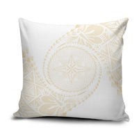 Tonga White Sunday Pillow Cover Lotu Tamaiti Tongan Kupesi Pattern LT05 Beige - Polynesian Pride