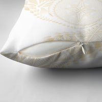 Tonga White Sunday Pillow Cover Lotu Tamaiti Tongan Kupesi Pattern LT05 - Polynesian Pride