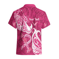 Personalized Breast Cancer Awareness Hawaiian Shirt Ribbon Polynesian Pattern Pink Version LT05 - Polynesian Pride
