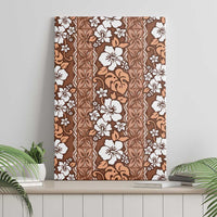 Hawaii Vintage Brown Hibiscus Tapa Pattern Canvas Wall Art LT05 - Polynesian Pride
