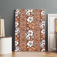 Hawaii Vintage Brown Hibiscus Tapa Pattern Canvas Wall Art LT05 - Polynesian Pride