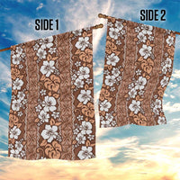 Hawaii Vintage Brown Hibiscus Tapa Pattern Garden Flag LT05 - Polynesian Pride