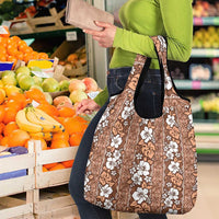 Hawaii Vintage Brown Hibiscus Tapa Pattern Grocery Bag LT05 - Polynesian Pride