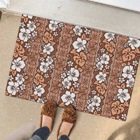 Hawaii Vintage Brown Hibiscus Tapa Pattern Rubber Doormat LT05 - Polynesian Pride
