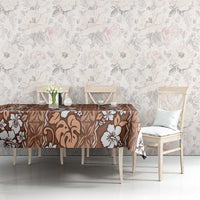 Hawaii Vintage Brown Hibiscus Tapa Pattern Tablecloth LT05 - Polynesian Pride