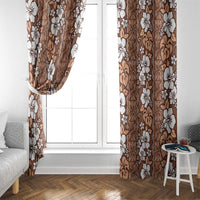 Hawaii Vintage Brown Hibiscus Tapa Pattern Window Curtain LT05 - Polynesian Pride