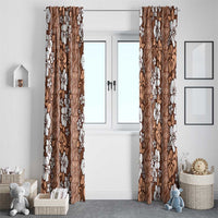 Hawaii Vintage Brown Hibiscus Tapa Pattern Window Curtain LT05 - Polynesian Pride