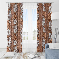 Hawaii Vintage Brown Hibiscus Tapa Pattern Window Curtain LT05 - Polynesian Pride