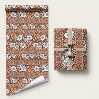 Hawaii Vintage Brown Hibiscus Tapa Pattern Wrapping Paper - Polynesian Pride