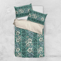 Hawaii Vintage Green Hibiscus Tapa Pattern Bedding Set LT05 US Twin 172cm x 218cm Green - Polynesian Pride