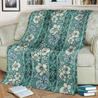Hawaii Vintage Green Hibiscus Tapa Pattern Blanket LT05 - Polynesian Pride