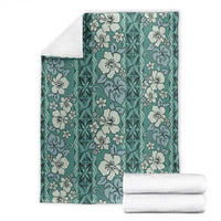 Hawaii Vintage Green Hibiscus Tapa Pattern Blanket LT05 - Polynesian Pride