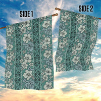 Hawaii Vintage Green Hibiscus Tapa Pattern Garden Flag LT05 - Polynesian Pride