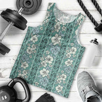 Hawaii Vintage Green Hibiscus Tapa Pattern Men Tank Top LT05 - Polynesian Pride