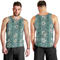 Hawaii Vintage Green Hibiscus Tapa Pattern Men Tank Top LT05 - Polynesian Pride